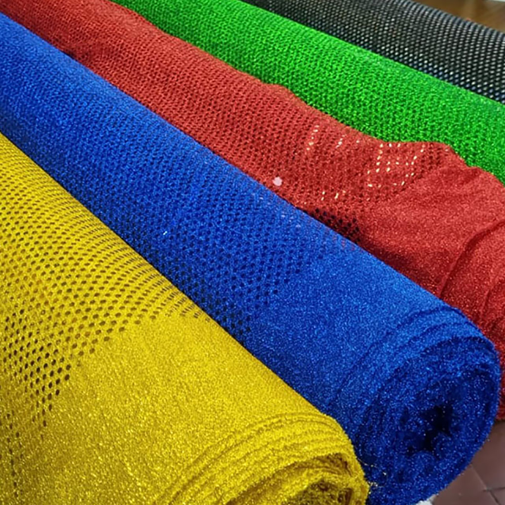 Tela lamé con lentejuelas brillante de Veratex, ideal para vestuario y decoración en Santiago de Chile
